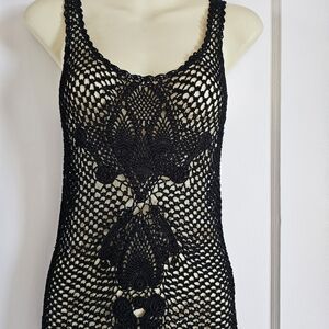 Black Crochet Tank Top